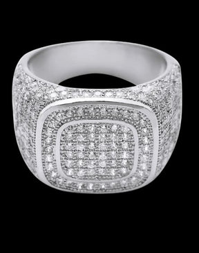 Frosty Iced Regtangular Ring - Luxuria Jewellery