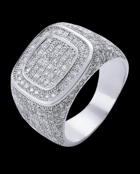 Frosty Iced Regtangular Ring - Luxuria Jewellery